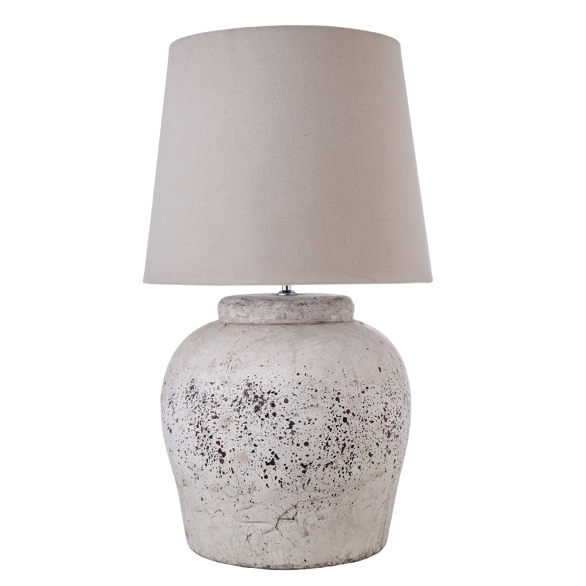 RUSTIC CERAMIC TABLE LAMP GREY 45X45X77CM