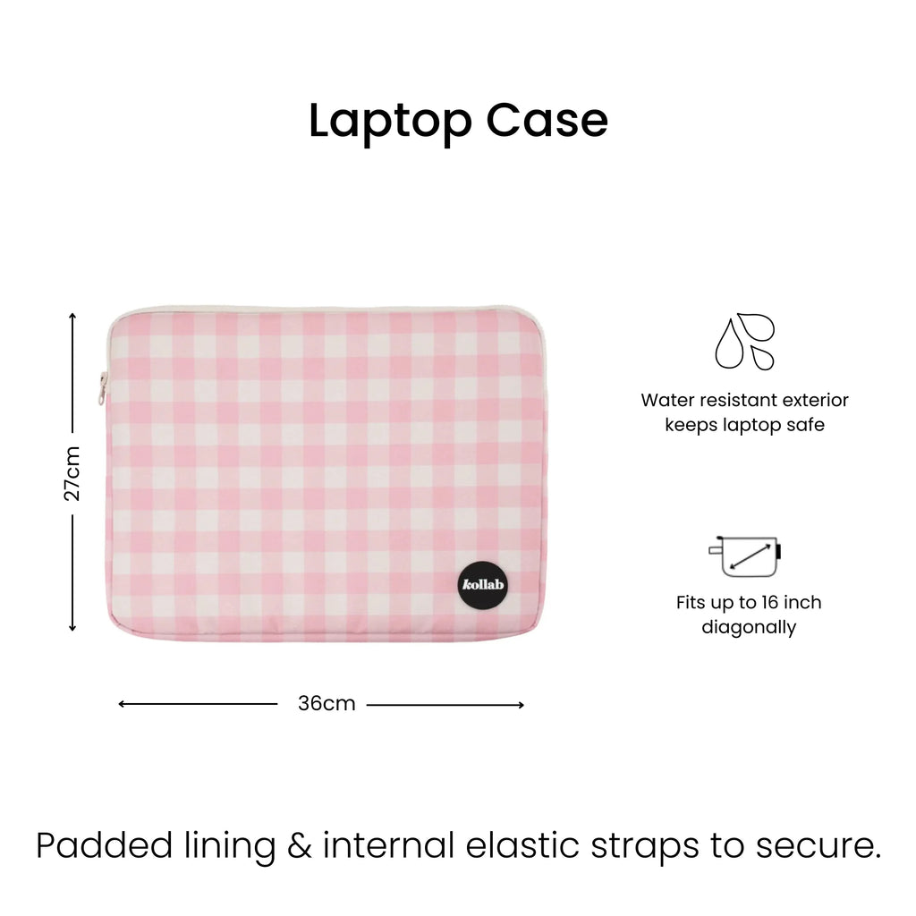 Laptop Case Candy Pink Check – Deja vu Interiors